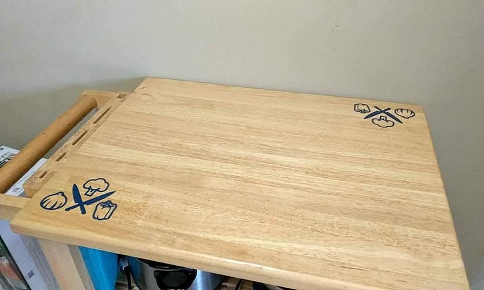 Custom decals for a kitchen island countertop