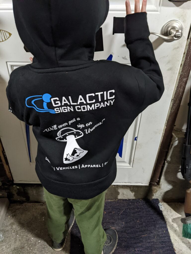 Custom clothing hoodies by Galactic Sign Co.