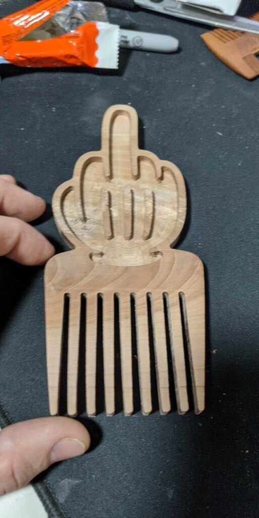 Custom hair pick comb gift by Galactic Sign Co.