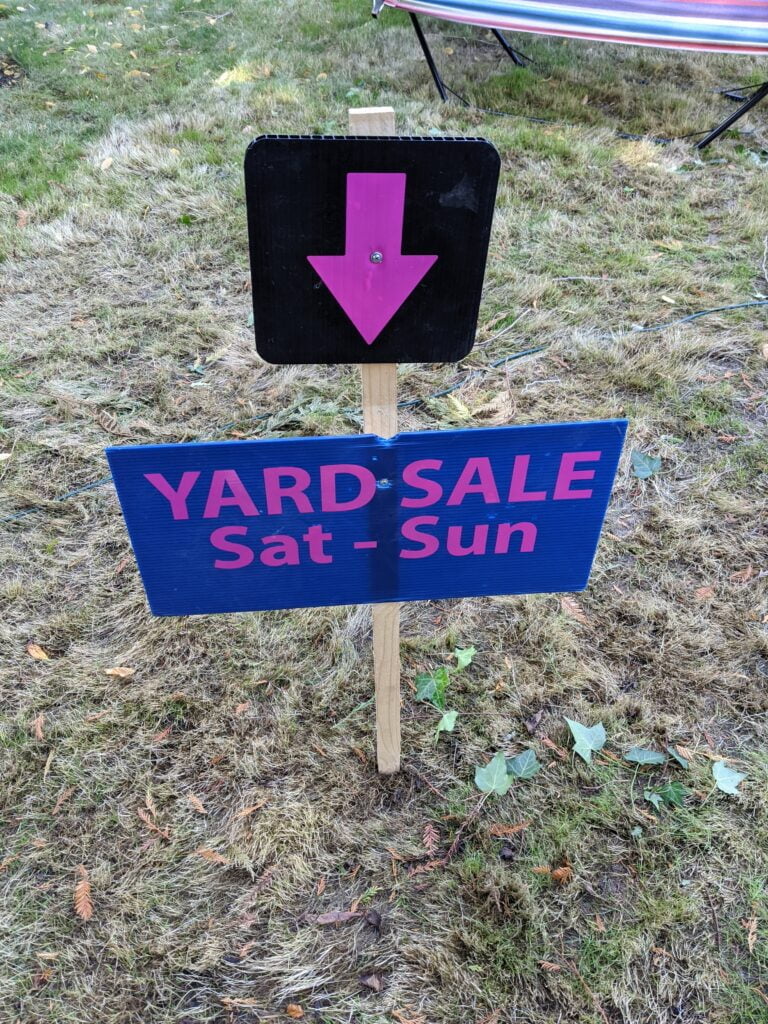 Yard sale signs by Galactic Sign Co.