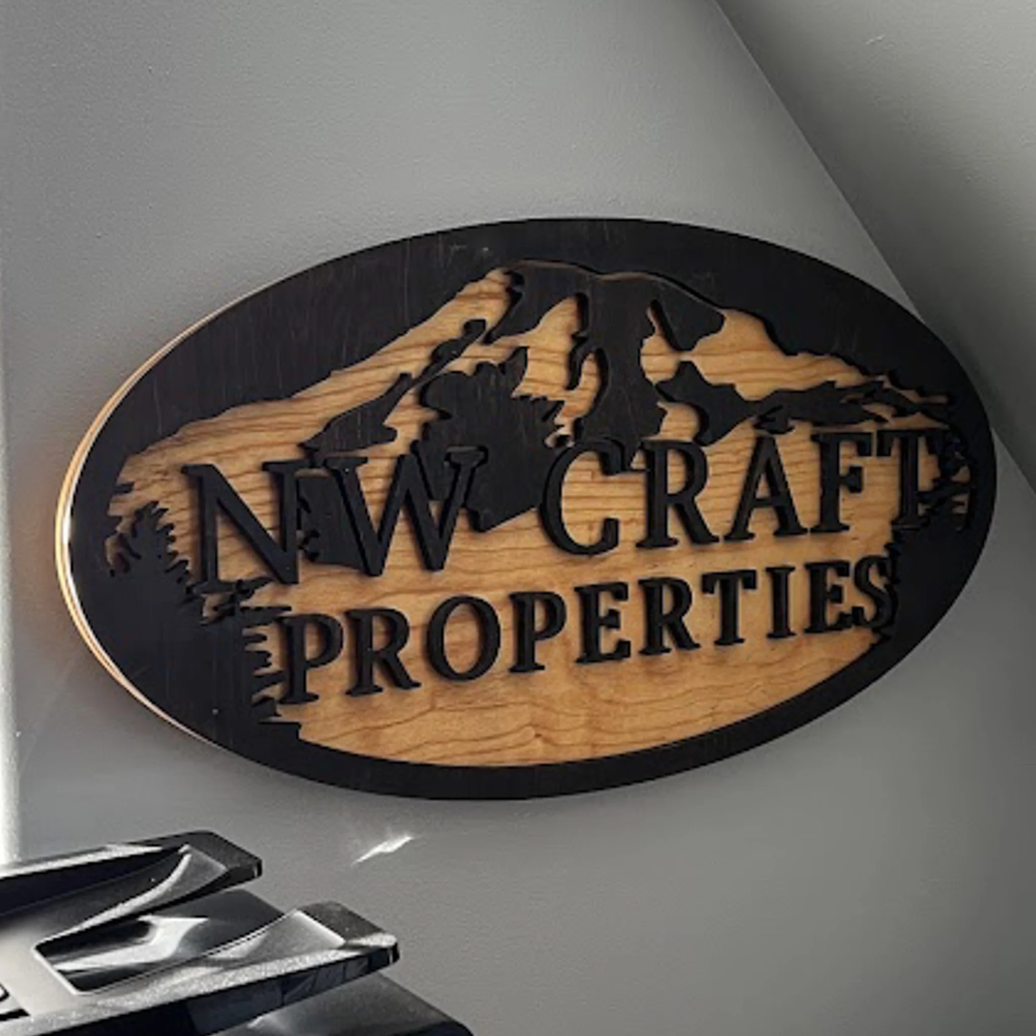 CNC wood sign by Galactic Sign Co for Real Estate Company