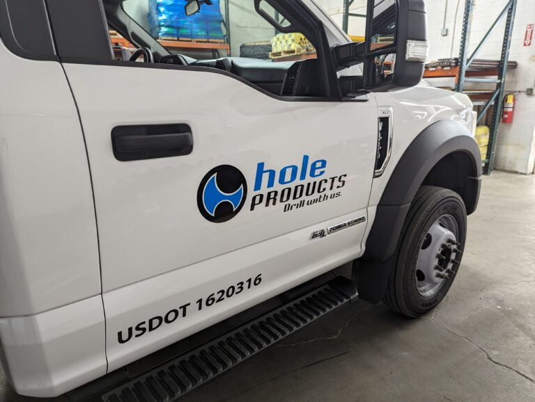Custom vehicle graphics logo on a truck by Galactic Sign Co,