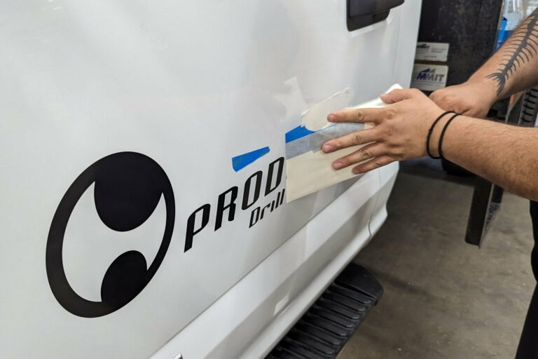 Custom vehicle graphics on a truck by Galactic Sign Co,