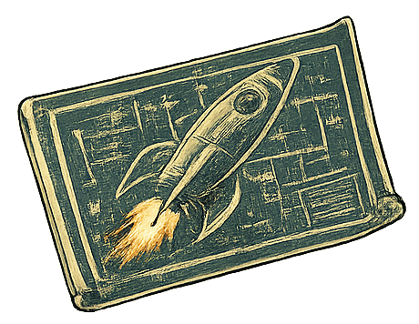 Retro blueprint design for Galactic Sign Co in Puyallup, Bellevue, and Seattle WA